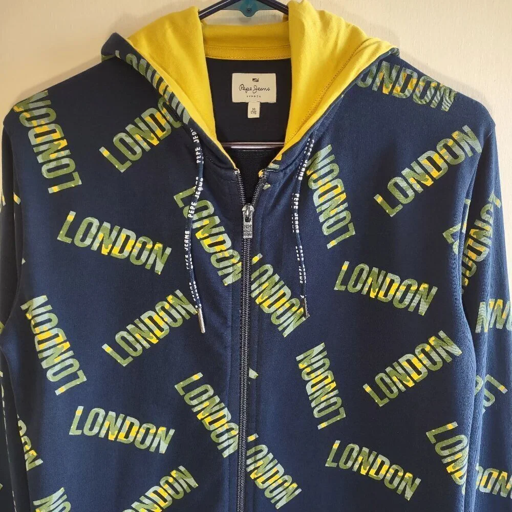 Pepe Jeans London Full Zip Hoodie Call Out  Youth Size Large 16